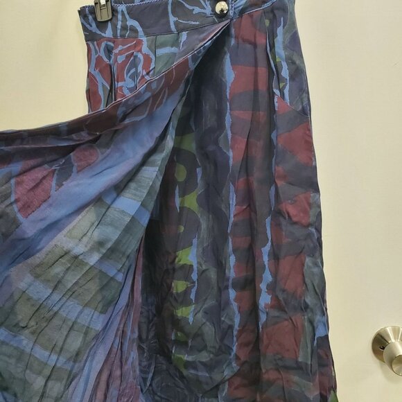 Componix Petites Women's Vintage Navy Abstract Matching Skirt Blouse Set Sz 6/8P - Picture 9 of 11